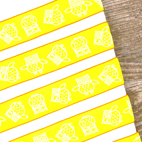 Лента с рисунком SAFISA, 15 мм, 15 м, цвет 32, желтый. Арт 35117-15мм-32