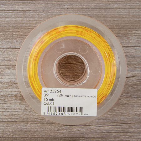 Лента органза с напечатанным рисунком SAFISA, 39 мм, 15 м, цвет 01. Арт 25254-40мм-01           