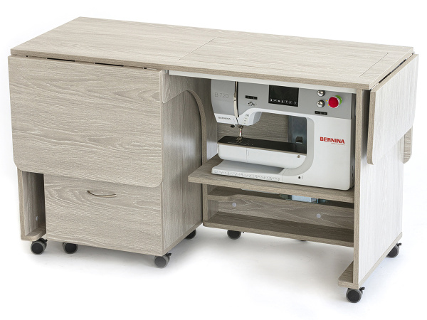 Стол раскладной для швейной машины с раскройным местом QUILTERS VISION, серый дуб. Арт TLM.Q-G001T