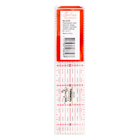 Линейка для пэчворка с градацией в дюймах,  6 1/2" x 1 1/2"  . Арт NL4155            