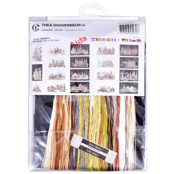 Набор для вышивания "Санкт-Петербург", канва аида черная 18 ct. Арт 430.05                  