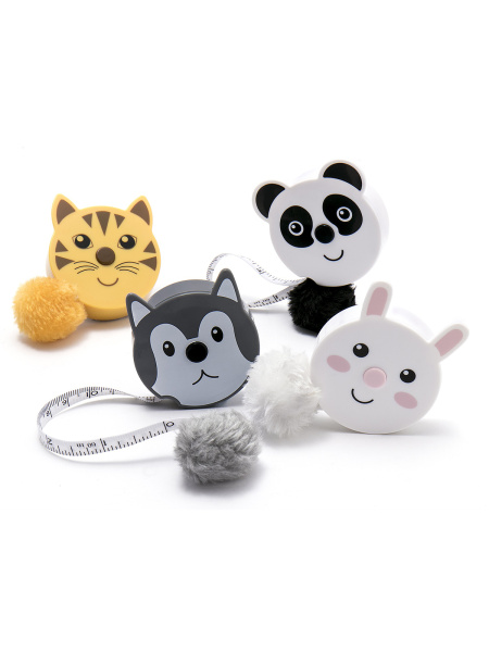 Сантиметр-рулетка "ZOO-4", 24 шт. в картонном прикассовом стенде. Арт +253.MET.ZOO.4