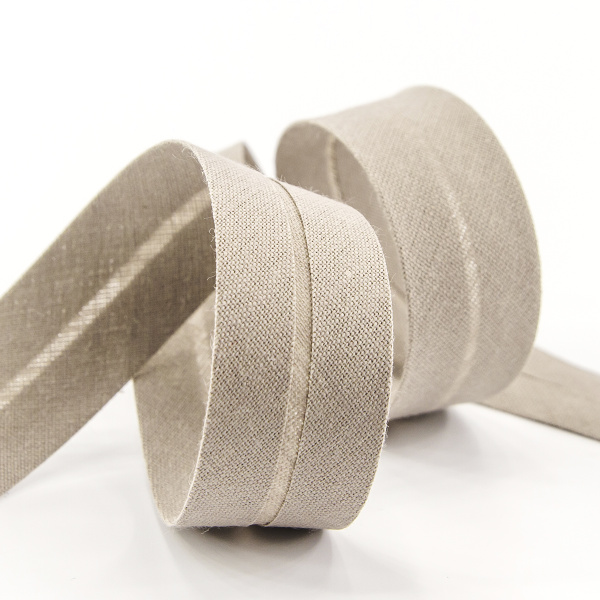 Косая бейка хлопок/полиэстер 20 мм, 25 м, цвет 103, серый. Арт 6120-20мм-103           