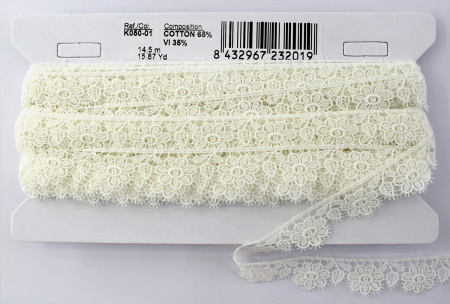 Гипюр, 23 мм, цвет белый. Арт K050/01