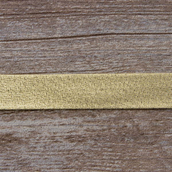 Косая бейка металлик, 20 мм, 20 м, цвет 02, золотой, 80% полиэстр, 20% люрекс  . Арт 6291-20мм-02            