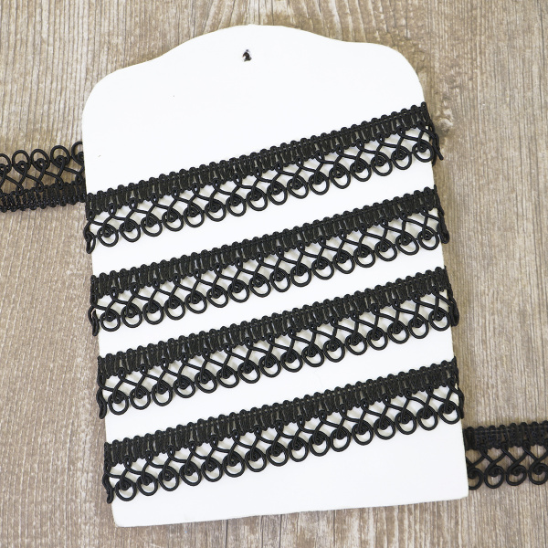 Тесьма PEGA тип интерьерная, цвет черный, 18 мм. Арт 844111218A7001