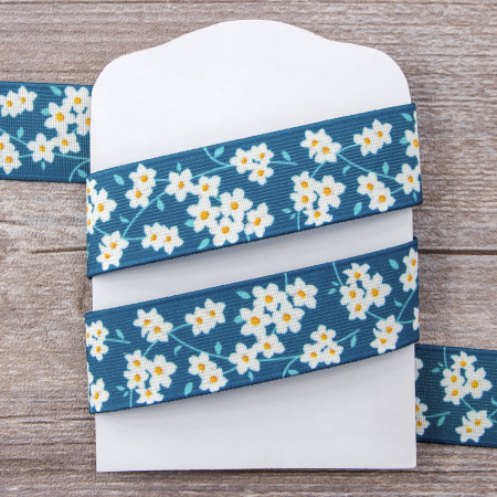 Резинка декоративная, 30 мм, цвет зеленый, 10 м. Арт 35132-30мм-01