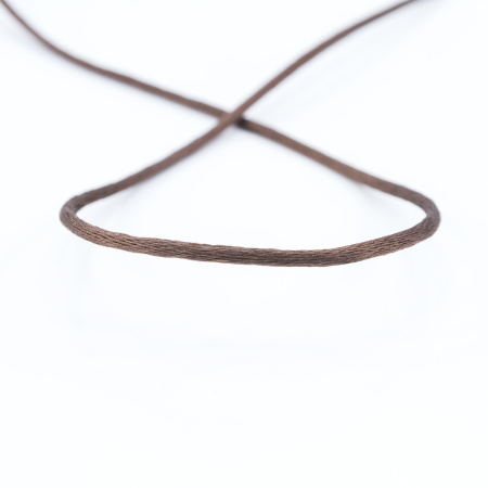 Шнур атласный SAFISA 2 мм, 25 м, цвет 17, коричневый темный. Арт 462-17                  