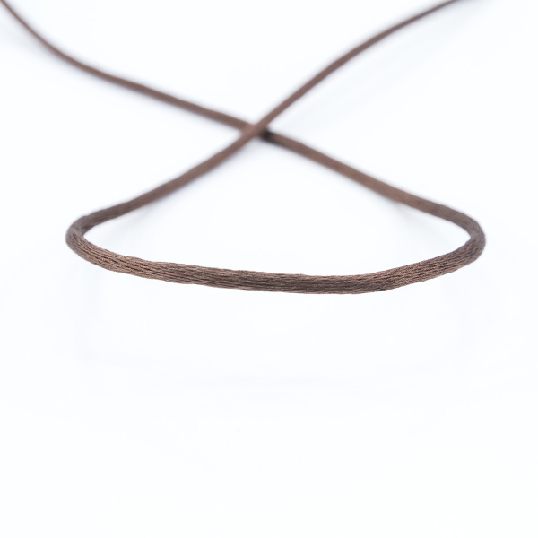 Шнур атласный SAFISA 2 мм, 25 м, цвет 17, коричневый темный. Арт 462-17                  