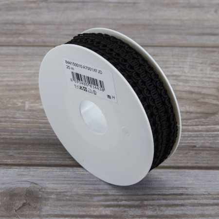 Тесьма PEGA тип отделочная, цвет черный, 10 мм. Арт 844150010A7001          