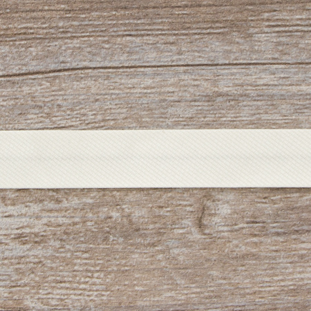 Косая бейка хлопок/полиэстер, 20 мм, 20 м, цвет 56, кремовый. Арт 6470-20мм-56