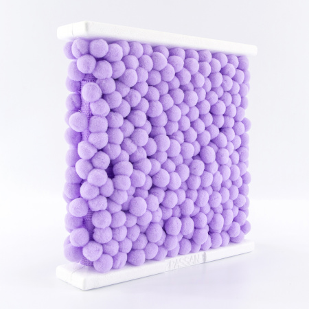 Тесьма с помпонами, диаметр 10 мм, цвет сиреневый. Арт PA-18-col.400