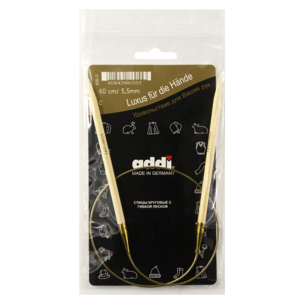 Спицы, круговые, бамбук addiNature BAMBOO №5,5, 60 см. Арт 555-7/5.5-60