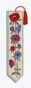 Набор для вышивания закладки "Bookmark Anemones" (Анемоны), 20 х 4,5 см