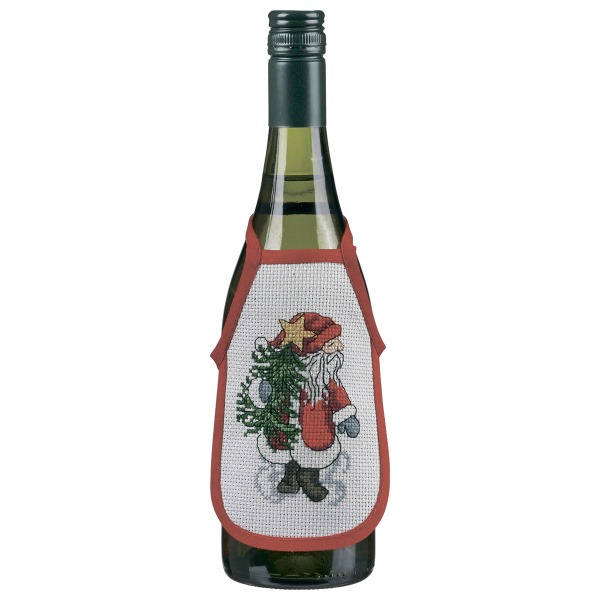 Набор для вышивания фартучков на бутылку "Рождественские гномы". Арт 78-6612