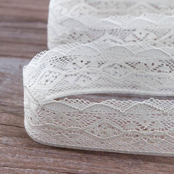 Мерсеризованное хлопковое кружево, 45 мм, белый. Арт 2173/01
