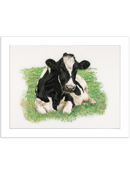 Набор для вышивания "Корова", канва лён 32 ct. Арт 451            