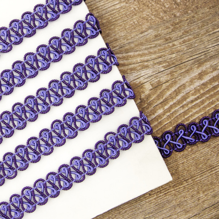 Тесьма PEGA тип отделочная, цвет сиреневый, 14 мм. Арт 844113213DA009          