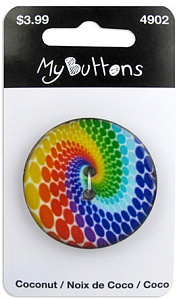 Пуговица My Buttons - Coconut "Spiral Rainbow"