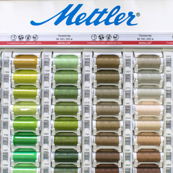Стенд нити универсальной SERALON 100, 200 м, 430 цветов с наполнением. Арт GELA M27+28-Compl