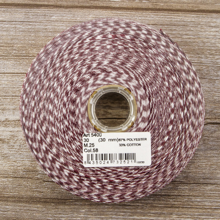 Косая бейка с рисунком SAFISA, арт.5400, 30 мм, 25 м, цвет 58. Арт 5400-30мм-58