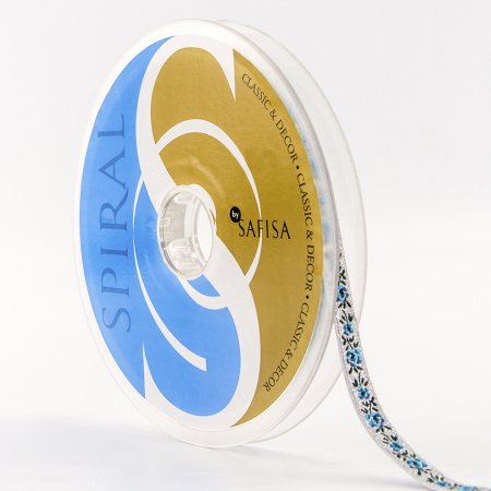 Лента жаккардовая с люрексом SAFISA, 10 мм, 15 м, цвет 06. Арт 9212-10мм-06