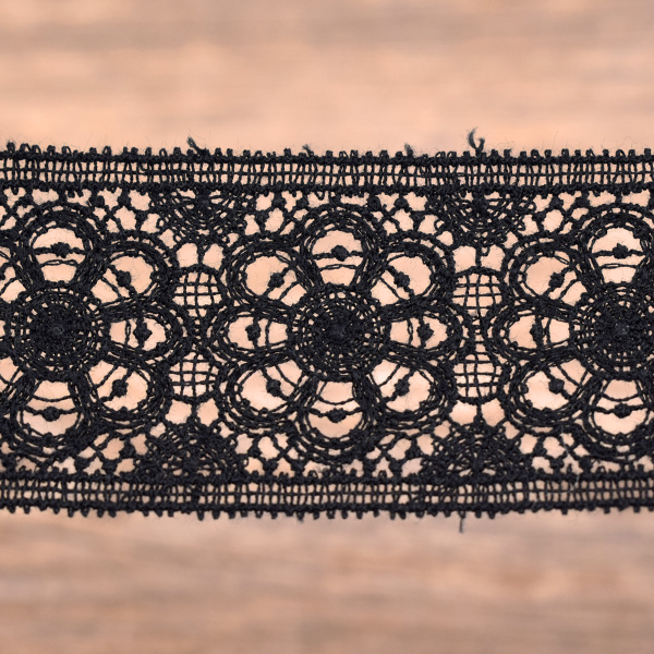 Гипюр, 41 мм, цвет черный. Арт K048/14