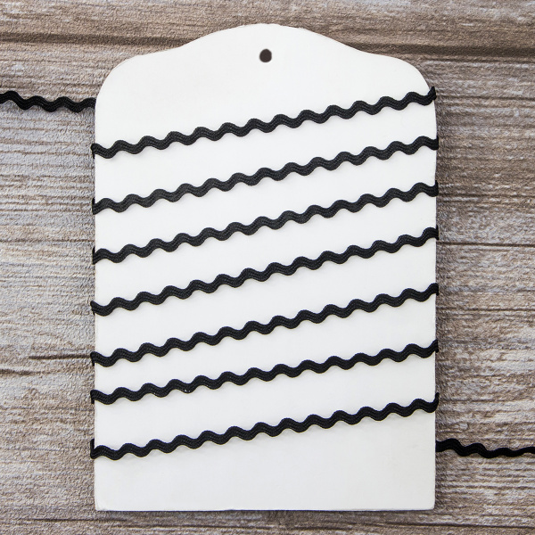 Тесьма PEGA тип вьюнчик, черный, 5 мм. Арт 841512513B7001          