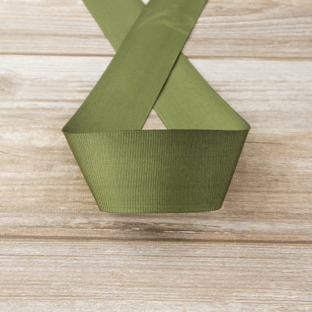 Лента репсовая SAFISA, 50 мм, 25 м, цвет 26 хаки темный. Арт 350-50мм-26