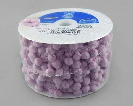 Тесьма с помпонами MATSA цвет сиреневый. Арт 96924/2175