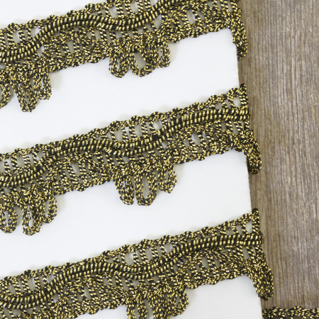 Тесьма PEGA декоративная, золотистый люрекс, 21 мм. Арт 881443521W3011          