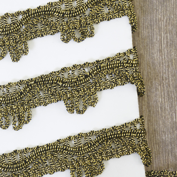 Тесьма PEGA декоративная, золотистый люрекс, 21 мм. Арт 881443521W3011          