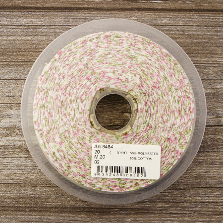 Косая бейка с рисунком SAFISA, арт.6484, 20 мм, 20 м, цвет 02. Арт 6484-20мм-02