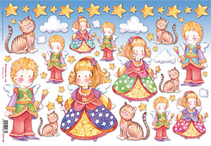 Бумага рисовая "Дети, ангелы и кошки" 