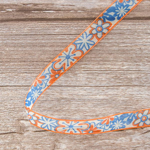 Лента органза с напечатанным рисунком SAFISA, 15 мм, 15 м, цвет 01. Арт 25253-15мм-01           