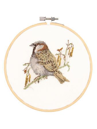 Набор для вышивания "Птицы сада Теи", канва аида 16 ct, диаметр 15 см, 2 дизайна. Арт H611A