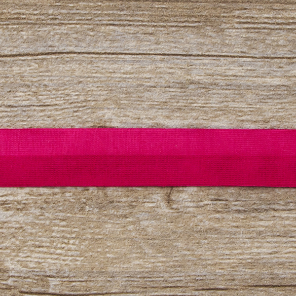 Косая бейка хлопок, 20 мм, 20 м, цвет 20, розовый-темный. Арт 6598-20мм-20