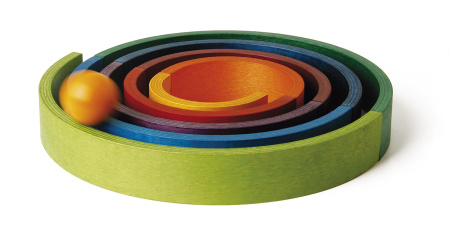 Конструктор музыкальный NAEF CLASSIC "Rainbow" 3+, дерево, 9 цветных арок, шарик, молоточек. Арт 9713