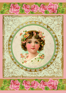 Бумага рисовая мини - формат "Девочка и кружево". Арт DFSA4011