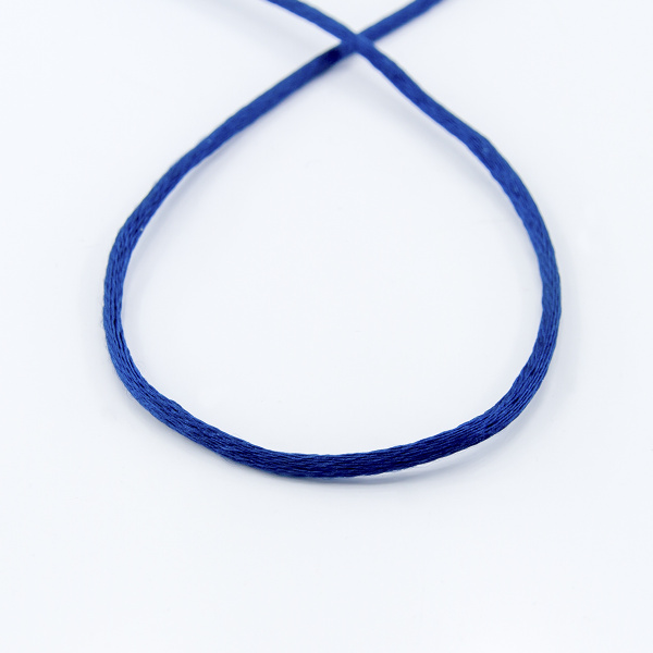 Шнур атласный SAFISA 2 мм, 25 м, цвет 15, синий-темный. Арт 462-15                  