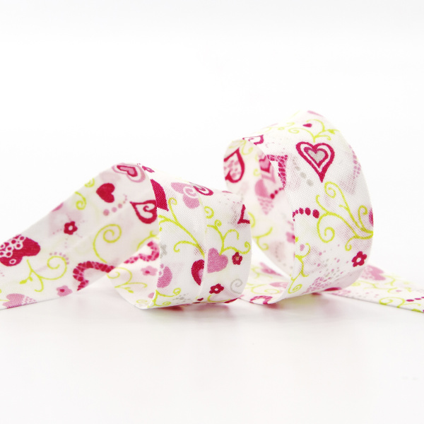 Косая бейка с рисунком SAFISA арт. 6518, 20 мм, 20 м, цвет 02. Арт 6518-20мм-02