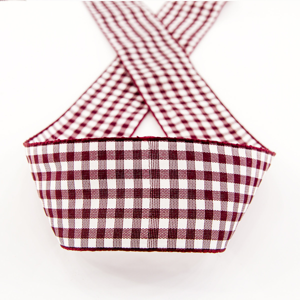 Лента с рисунком клетка SAFISA, 40 мм, 25 м, цвет 30, бордо. Арт 469-40мм-30             