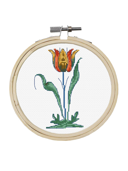 Набор для вышивания "Весенние цветы", канва аида 16 ct, диаметр 15 см, 3 дизайна. Арт 610A