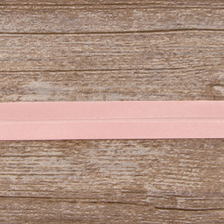 Косая бейка атласная 20 мм, 25 м, цвет 52, цвет дымчатой розы. Арт 6260-20мм-52            