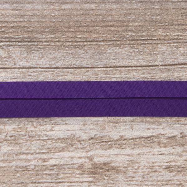 Косая бейка хлопок/полиэстер 20 мм, 25 м, цвет 129, фиолетовый. Арт 6120-20мм-129           