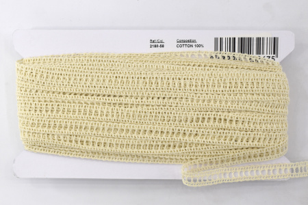 Хлопковое кружево, 12 мм, цвет натуральный. Арт 2188/58