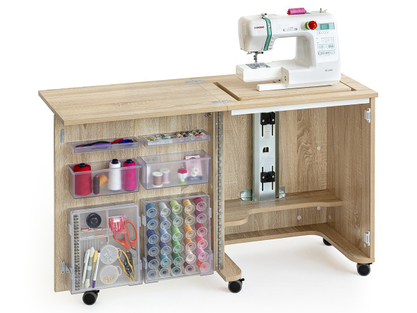 Стол раскладной для швейной машины COMPACT, МДФ, 600 х 440 х 760 мм, цвет дуб. Арт TLM.C-O001                  