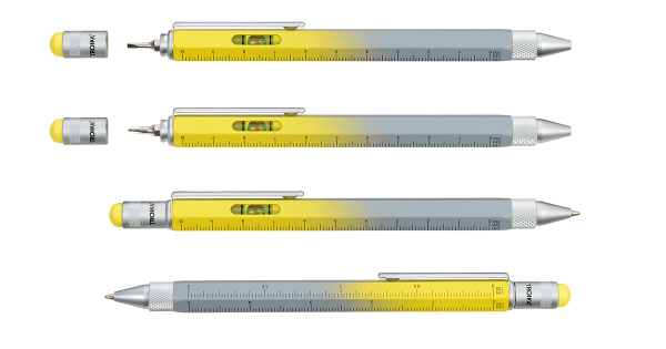 Ручка шариковая TROIKA многофункциональная "CONSTRUCTION". Арт PIP20YE/GY
