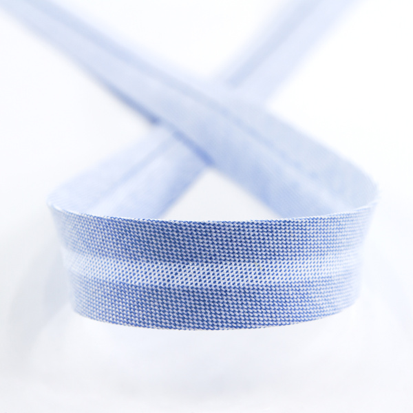 Косая бейка хлопок, 20 мм, 20 м, цвет 65, цвет серо-голубой. Арт 6570-20мм-65
