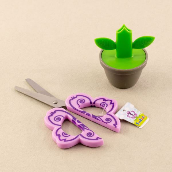 Ножницы "Цветочный горшок", 15 см, цвет сиреневый. Арт B4833-1